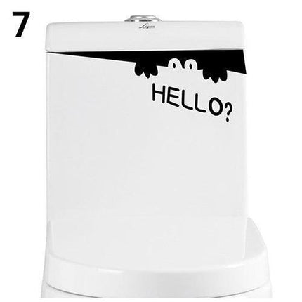 Whimsical Cartoon Character PVC Toilet Sticker Set - Playful Bathroom Decor Collection