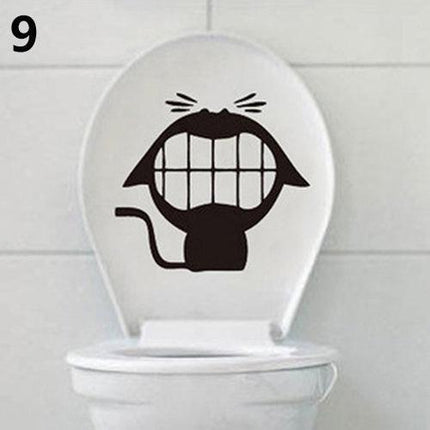 Whimsical Cartoon Character PVC Toilet Sticker Set - Playful Bathroom Decor Collection