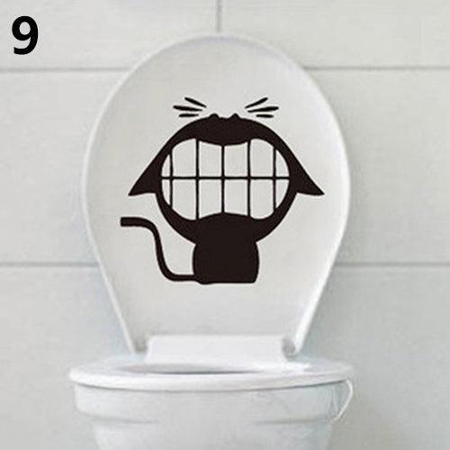 Cartoon Pattern PVC Toilet Sticker - Fun Bathroom Decor for Home DIY