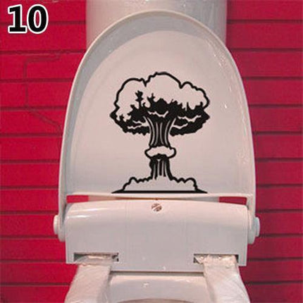Whimsical Cartoon Character PVC Toilet Sticker Set - Playful Bathroom Decor Collection