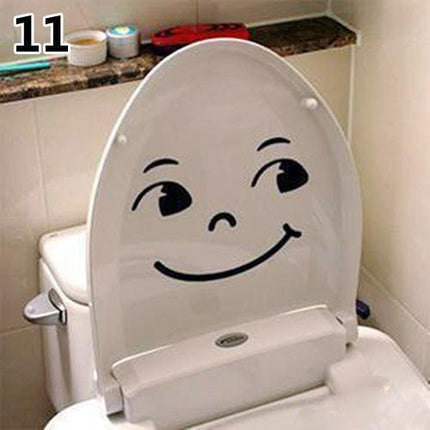Whimsical Cartoon Character PVC Toilet Sticker Set - Playful Bathroom Decor Collection