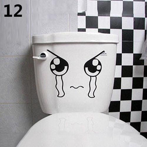 Whimsical Cartoon Character PVC Toilet Sticker Set - Playful Bathroom Decor Collection