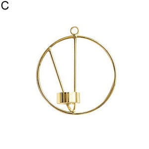 Wall Hanging Round Circle Light Holder Candle Lantern Bar Home Wedding Decor-Home Decor›Decorative Accents›Candles & Accessories›Candle Holders-Très Elite-as the picture a-Très Elite