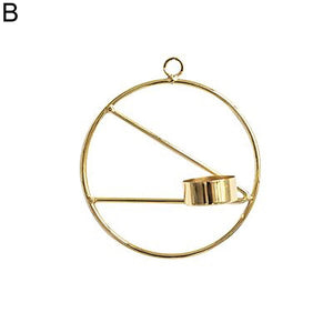 Wall Hanging Round Circle Light Holder Candle Lantern Bar Home Wedding Decor-Home Decor›Decorative Accents›Candles & Accessories›Candle Holders-Très Elite-as the picture b-Très Elite