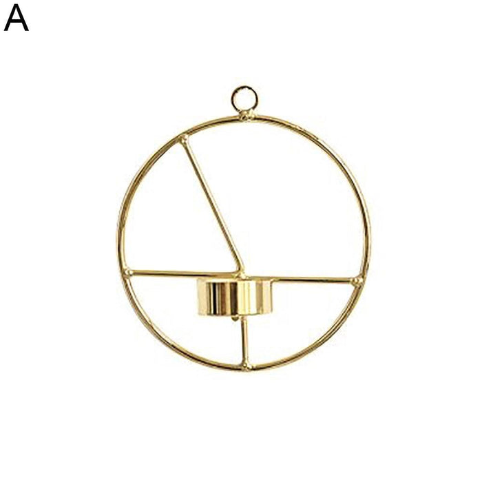 Wall Hanging Round Circle Light Holder Candle Lantern Bar Home Wedding Decor