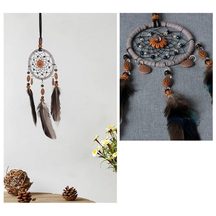 Whimsical Pumpkin Feather Dream Catcher for Home and Vehicle Decor