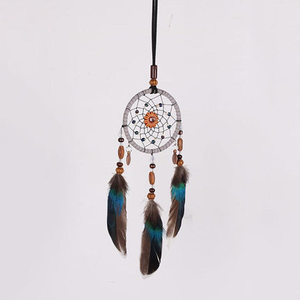 Whimsical Pumpkin Feather Dream Catcher for Home and Vehicle Decor