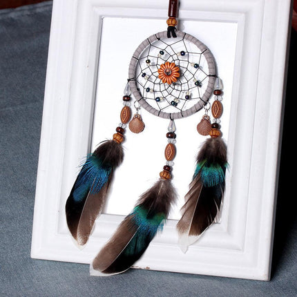 Whimsical Pumpkin Feather Dream Catcher for Home and Vehicle Decor