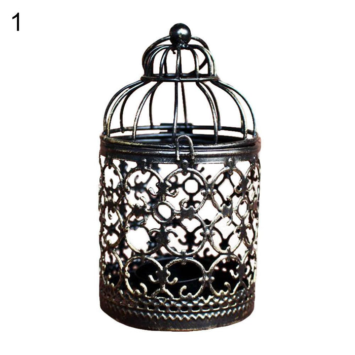 Retro European Style Iron Hollow Candle Holder for Home Decor
