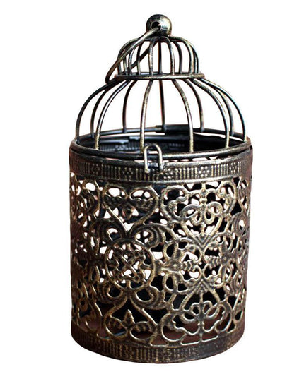 Vintage European-Style Iron Lantern Candle Holder for Elegant Home Lighting