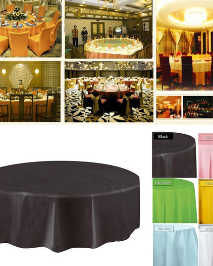 Festive Round Disposable PEVA Tablecloth - Ideal for Celebrations