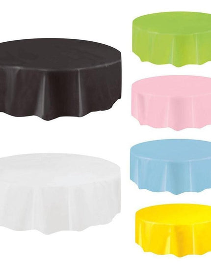 Festive Round Disposable PEVA Tablecloth - Ideal for Celebrations