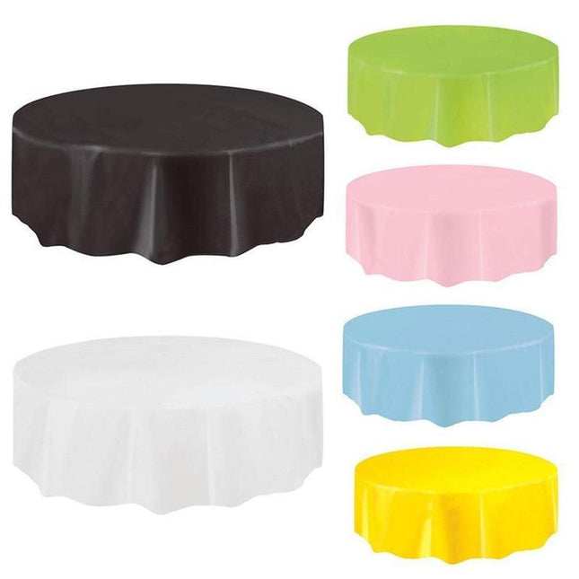 Festive Round Disposable PEVA Tablecloth - Ideal for Celebrations