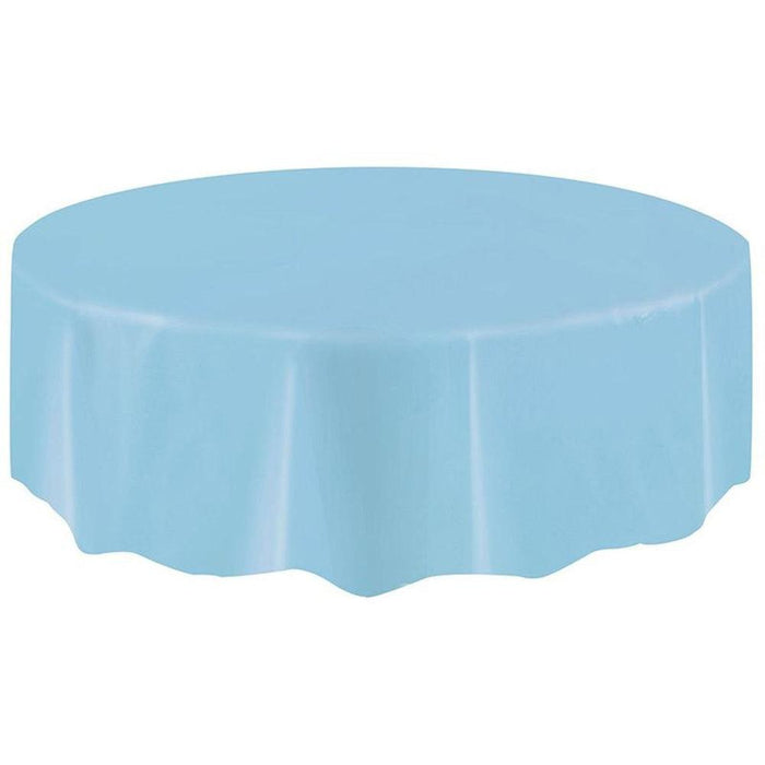 PEVA Solid Color Waterproof Disposable Round Tablecloth - Party Essential