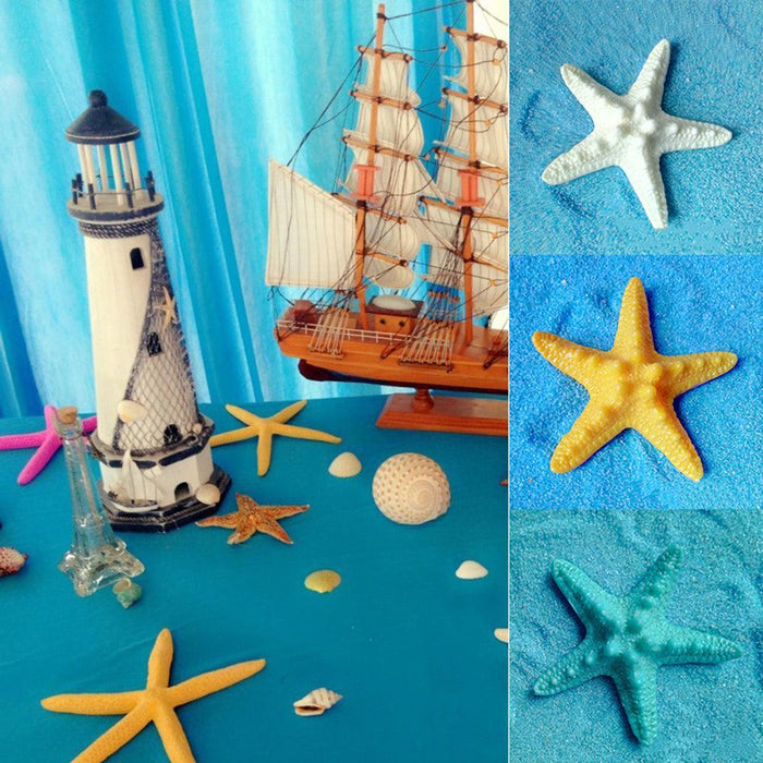 5Pcs Resin Starfish Ornament Beach Ocean Sea Star Home Wall Party Decoration