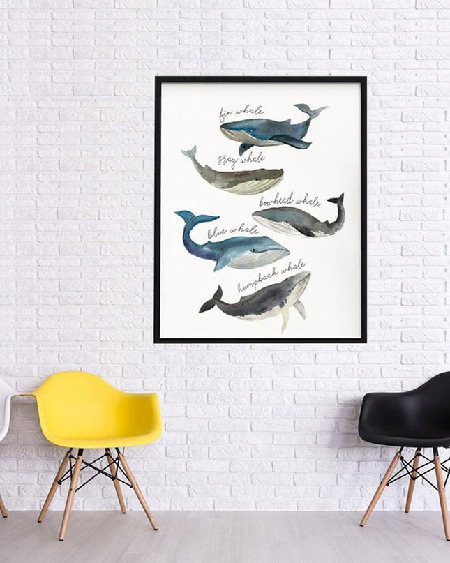 Charming Watercolor Whale Canvas Art for Stylish Interiors