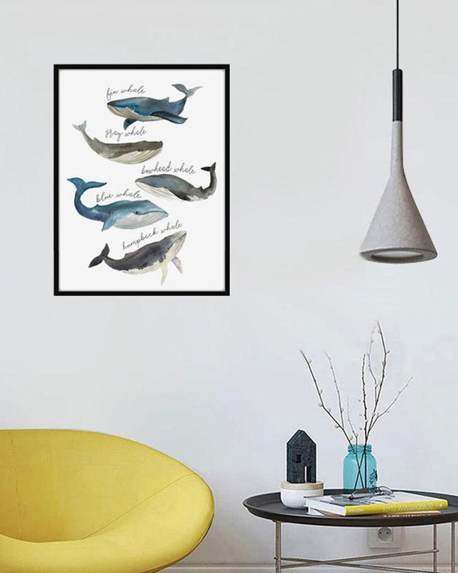 Charming Watercolor Whale Canvas Art for Stylish Interiors