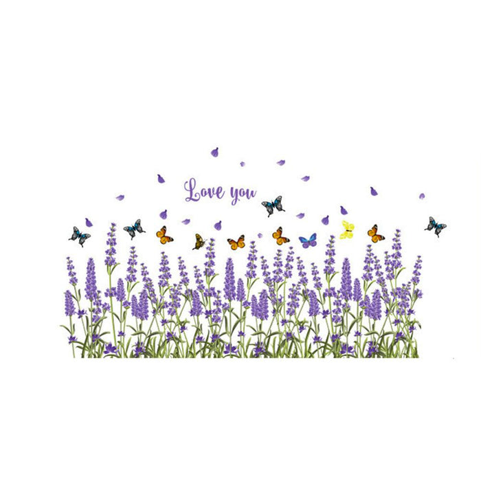 Butterfly and Lavender Decorative Wall Decal for Home