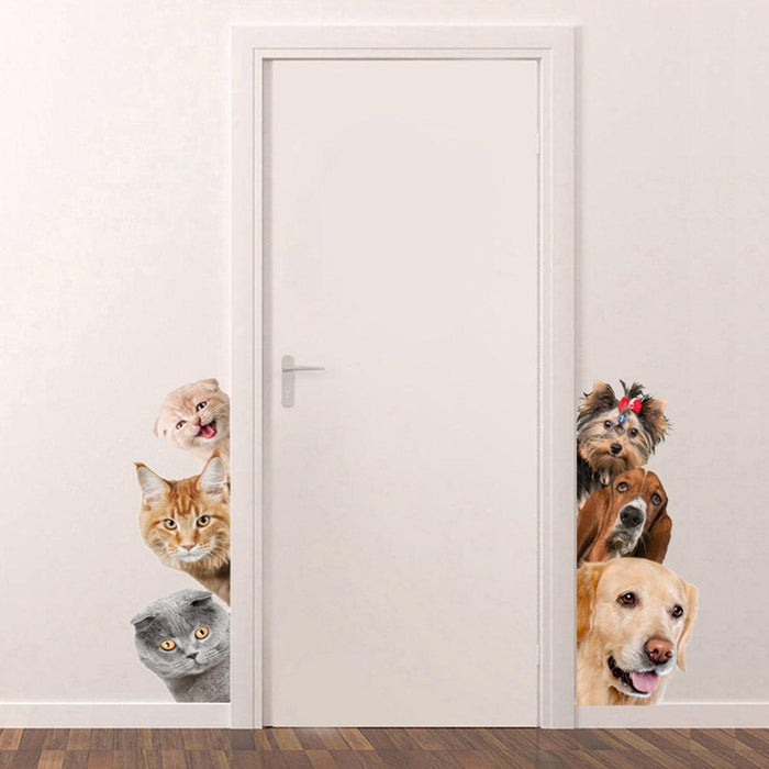 Charming DIY Dog and Cat Wall Decal Bundle - Whimsical Home Decor Accent