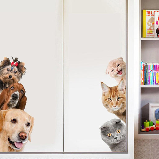 Lovely DIY Pet Wall Decals: Dog/Cat Pattern Sticker Set for Home Decor