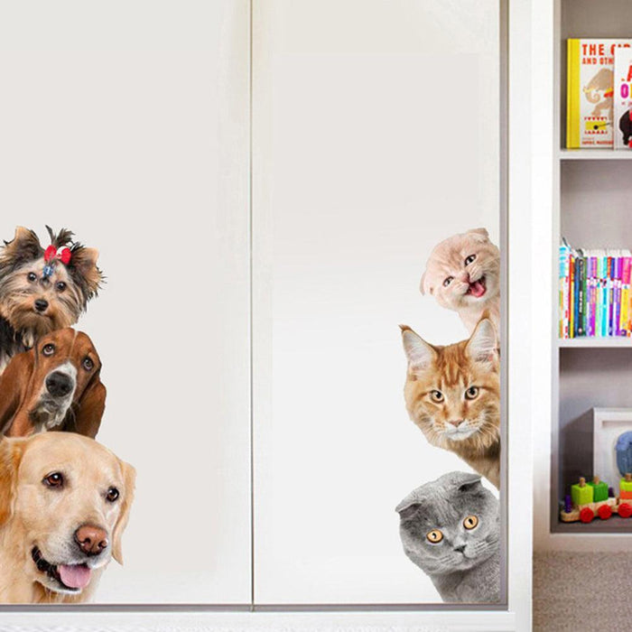 Adorable DIY Dog and Cat Wall Sticker Set - Quirky Home Decor Element