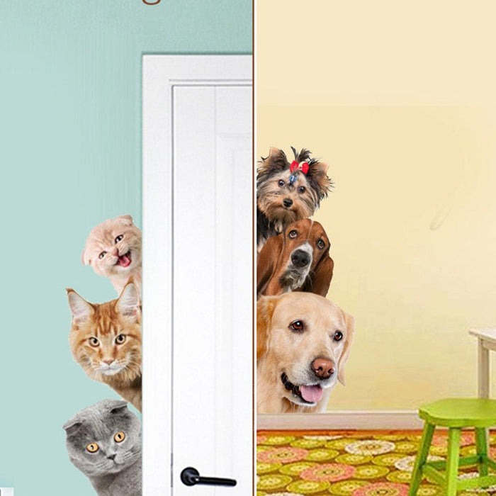 Cat and Dog DIY Wall Decals Set for Home Decor