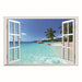 Home Decor Environmental 3D Window Ocean Beach View Removable Wall Sticker