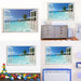 Ocean Paradise 3D Window View Wall Decal for Home Decor