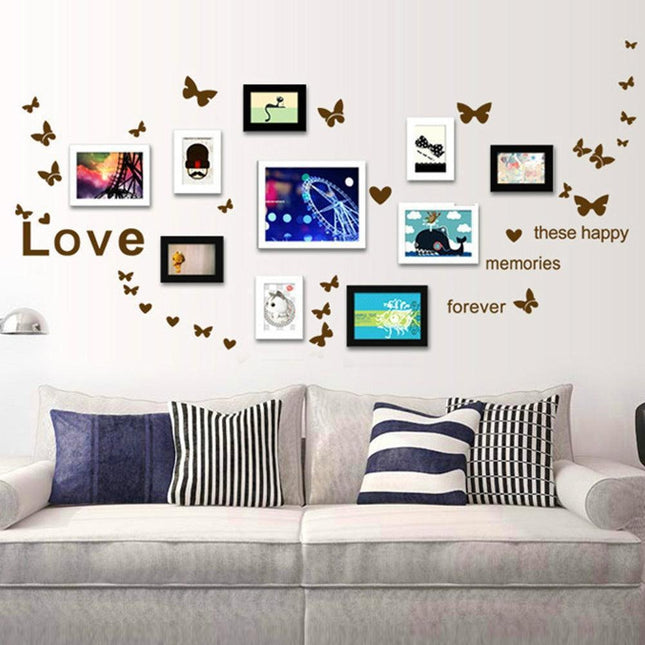 Charming Butterfly and Heart PVC Wall Decal Set for Delightful Home Decoration
