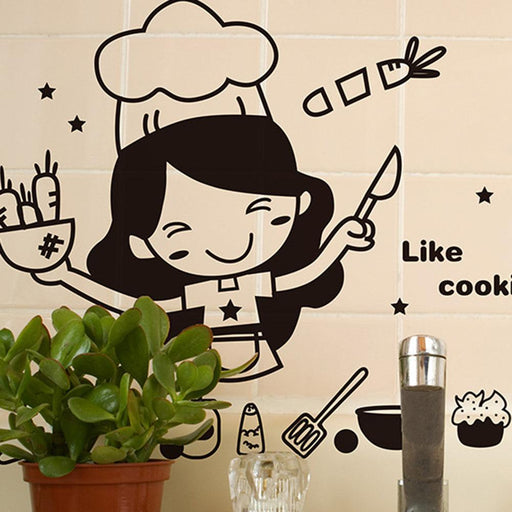 Cute Cook Kitchen Wall Decal for Home Decor