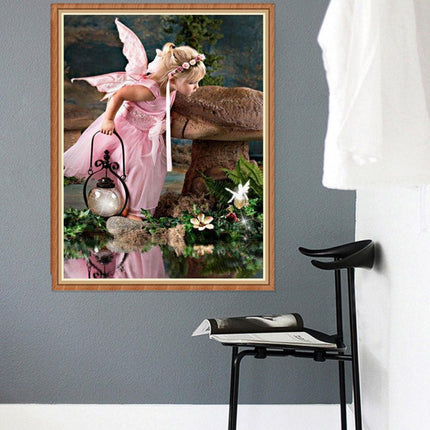 Whimsical Baby Angel and Swan DIY Diamond Painting Kit - Creative Wall Art for All Ages