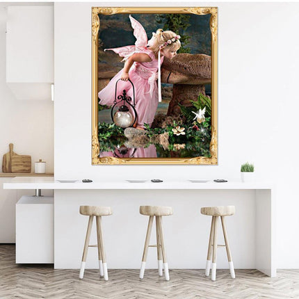 Whimsical Baby Angel and Swan DIY Diamond Painting Kit - Creative Wall Art for All Ages