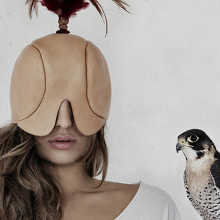 Nordic Charm: Enchanting Canvas Print of Masked Women and Birds for Chic Home Decor