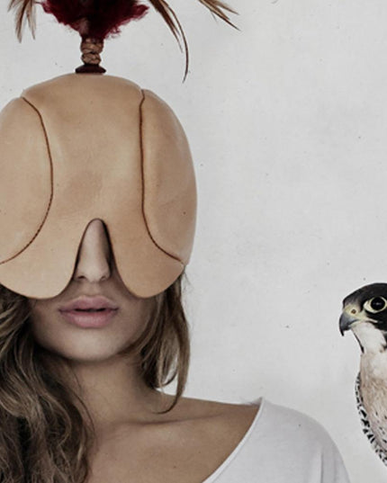 Nordic Charm: Enchanting Canvas Print of Masked Women and Birds for Chic Home Decor