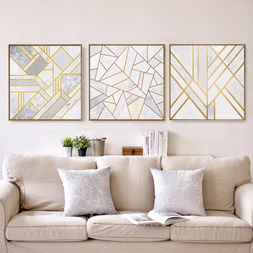 Nordic Style Abstract Block Painting for Modern Wall Decor