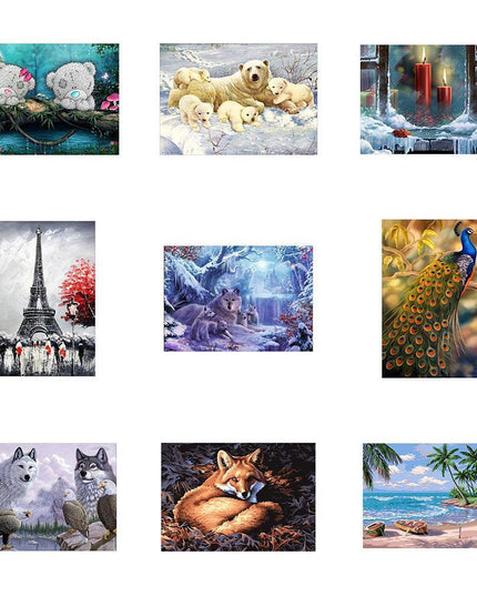 Sparkling Animal and Landscape DIY Diamond Art Kit for Home Decor