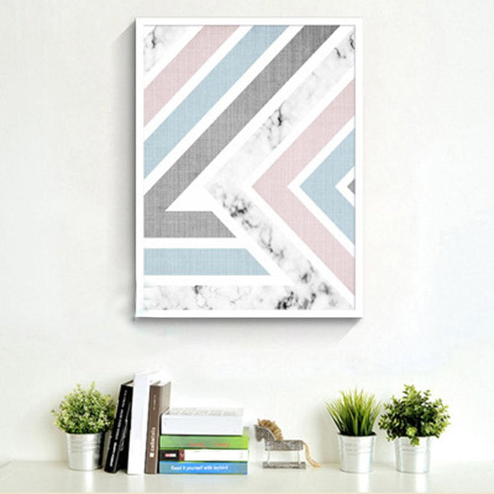 Abstract Geometric Wall Painting with Modern Nordic Minimalist Style