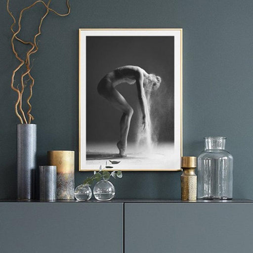 Elegant Black and White Ballet Dancer Wall Art without Frame