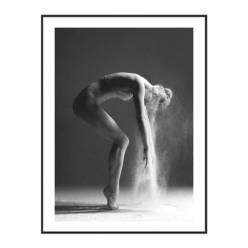 Elegant Black and White Ballet Dancer Wall Art without Frame