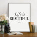 Elegant Letter Print Canvas Wall Art Decoration