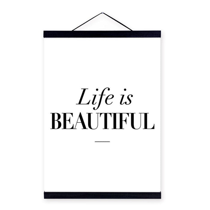 Elegant Letter Print Canvas Wall Art Decoration