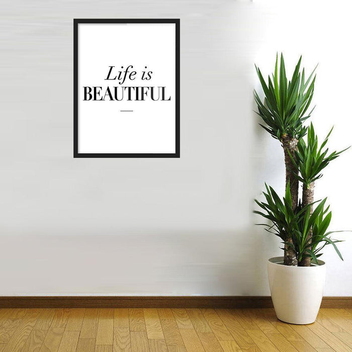 Elegant Letter Print Canvas Wall Art Decoration