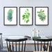 Green Botanical Leaf Canvas Wall Art for Modern Home Decor