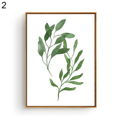 Botanical Serenity: Green Leaf Canvas Art for Elegant Home Decor