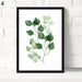 Green Botanical Leaf Canvas Wall Art for Modern Home Decor