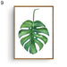 Green Botanical Leaf Canvas Wall Art for Modern Home Decor