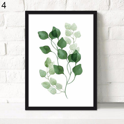 Botanical Serenity: Green Leaf Canvas Art for Elegant Home Decor