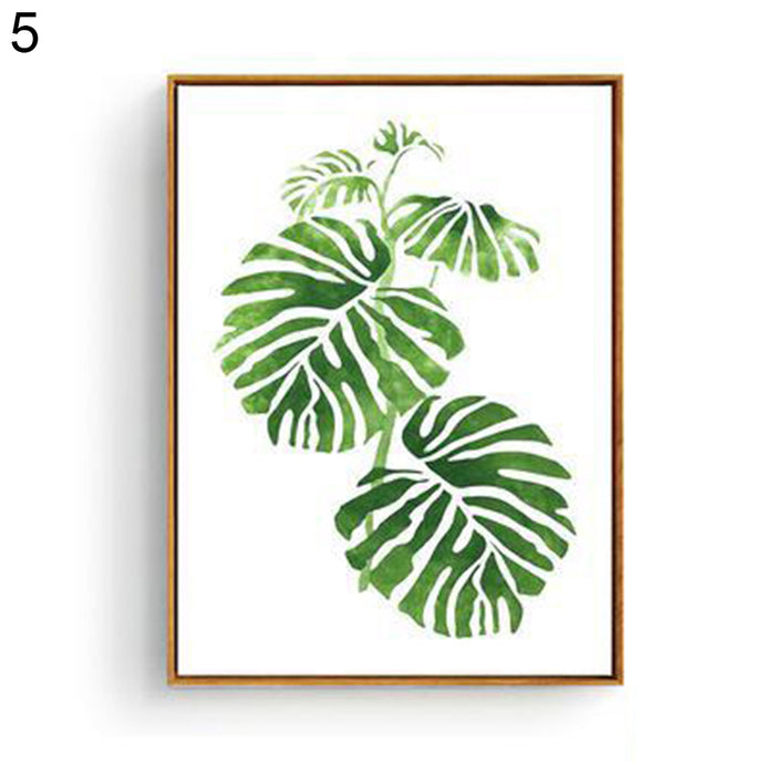 Green Botanical Leaf Canvas Wall Art for Modern Home Decor