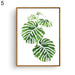 Green Botanical Leaf Canvas Wall Art for Modern Home Decor