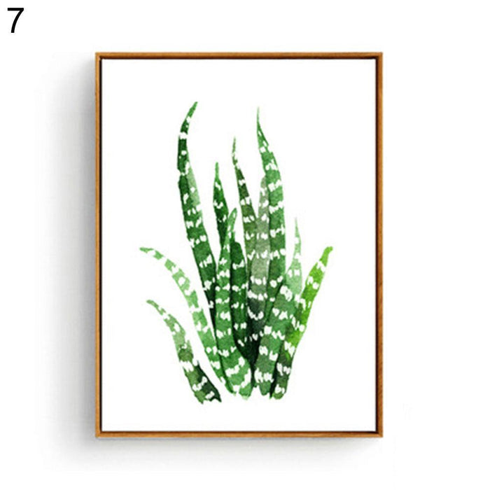 Green Botanical Leaf Canvas Wall Art for Modern Home Decor